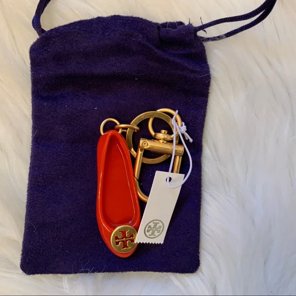 Tory Burch Logo Charm Ballet Flat Key Fob - NWT - Picture 6 of 10